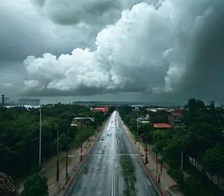 um dia com muitas nuvens