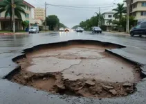 asfalto cede em Indaiatuba