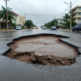 asfalto cede em Indaiatuba