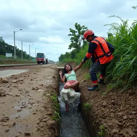 mulher resgatada em bueiro Indaiatuba